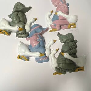 Vintage 1988 Burwood 3D girls boys geese wall hangings